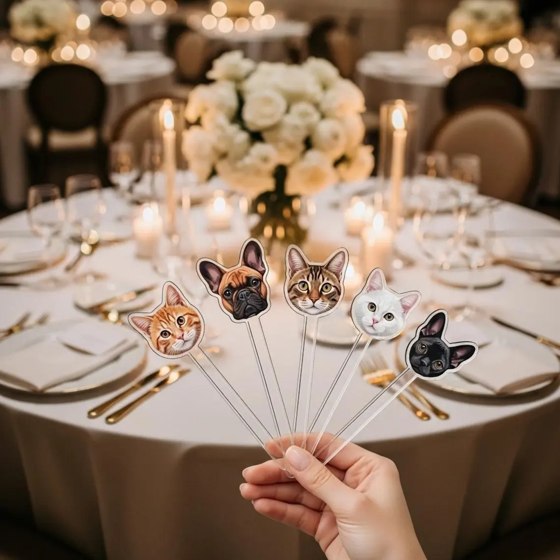 

Pet Portrait Pet photo Drink Stir Wedding Gift Table Decoration Personalized Cocktail Stirrers Acrylic Party Drink Stirs