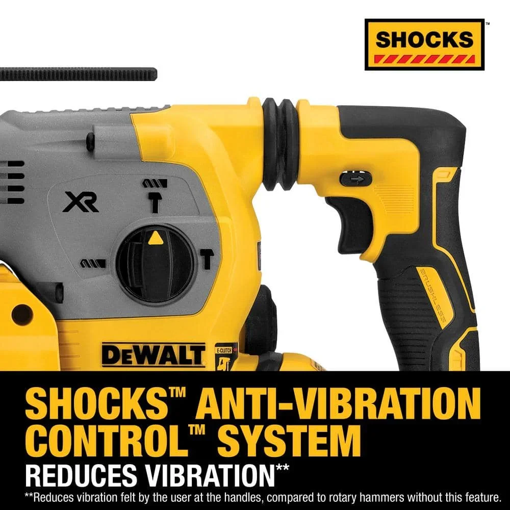 DEWALT DCH293 1-1/8in XR® Brushless Cordless SDS PLUS L-Shape Rotary Hammer 20V Lithium Power Tools 4480BPM