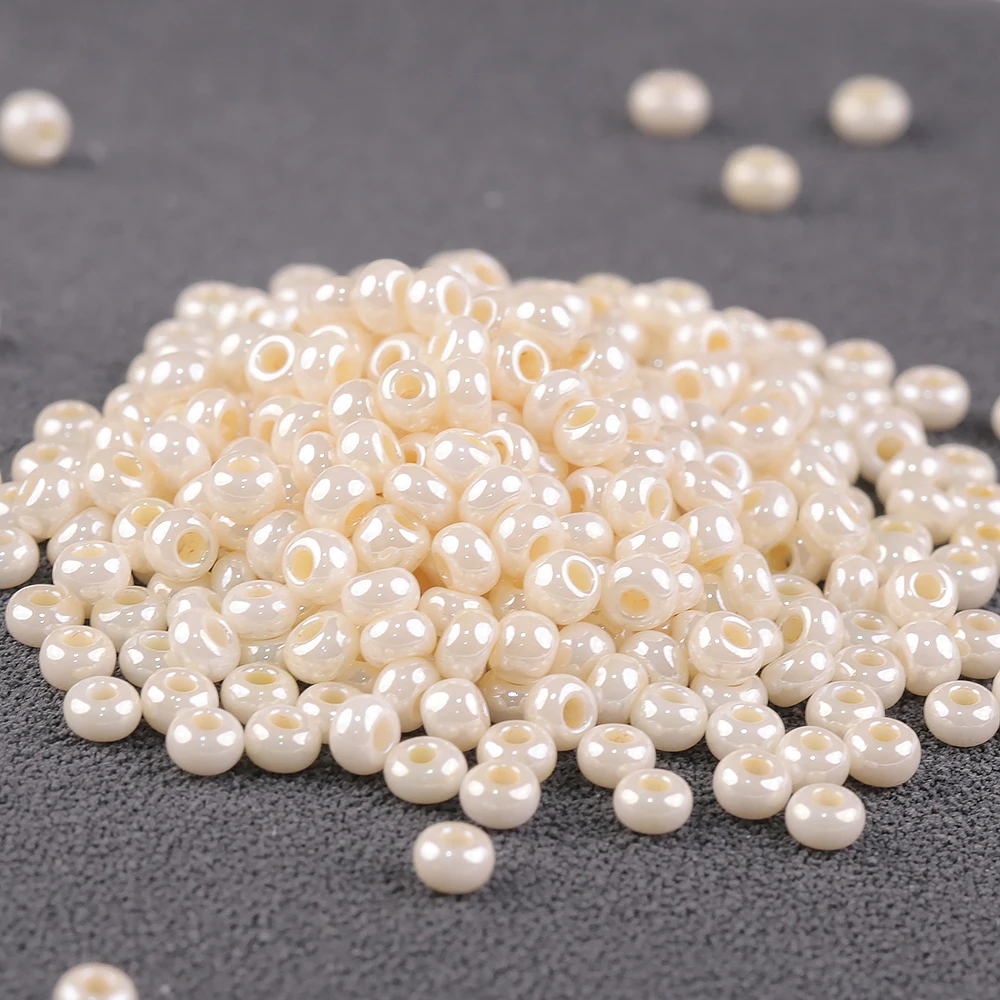 

PRECIOSA Cream Pearl White 8/0 Beads Through Hole Beads for DIY Bracelet Necklace Hair Accessories Jewelry Making Supplies