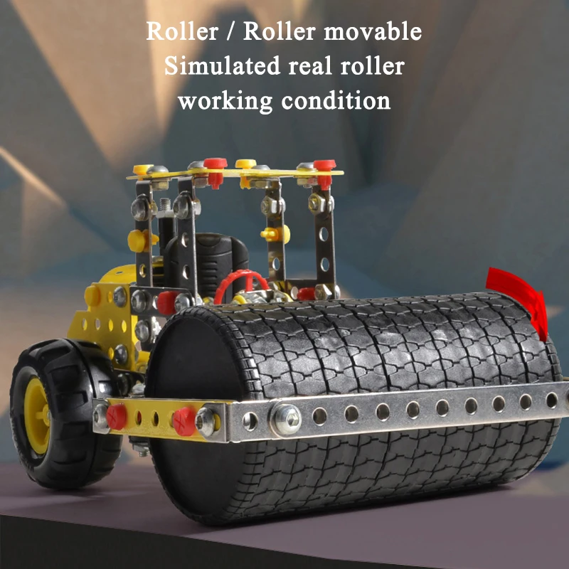 3D Metall Baustein Montage Modell Bagger Kipper LKW Kran DIY Simulation Schraube Mutter Engineering Auto Spielzeug Junge Geschenk