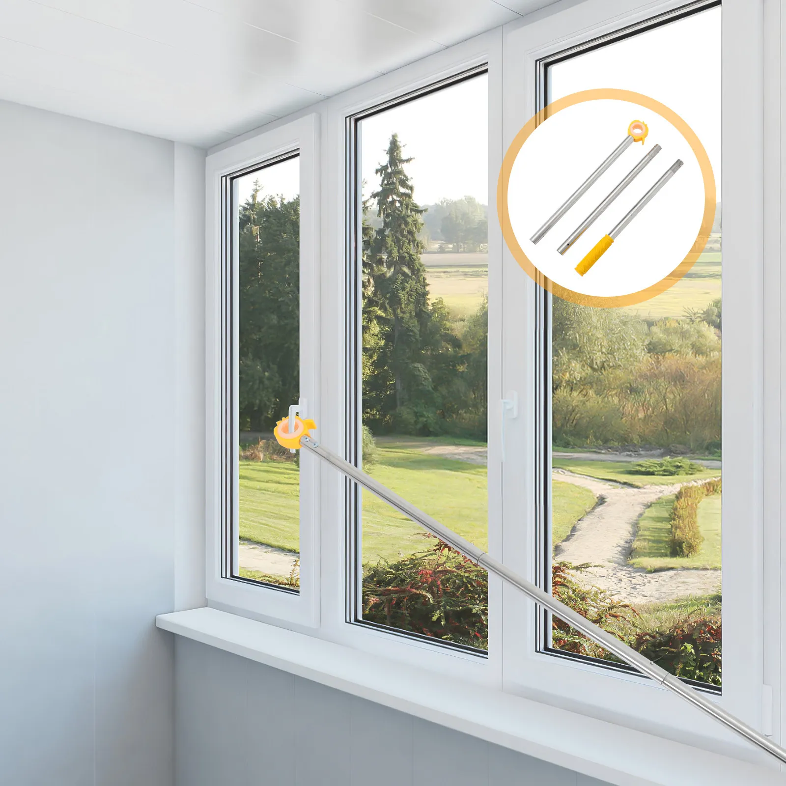 

Инструмент для открывания окон 46 дюймов, 3-секционная высокая штанга для мансардных окон, люков, жалюзи, рулонных штор, для труднодоступных мест