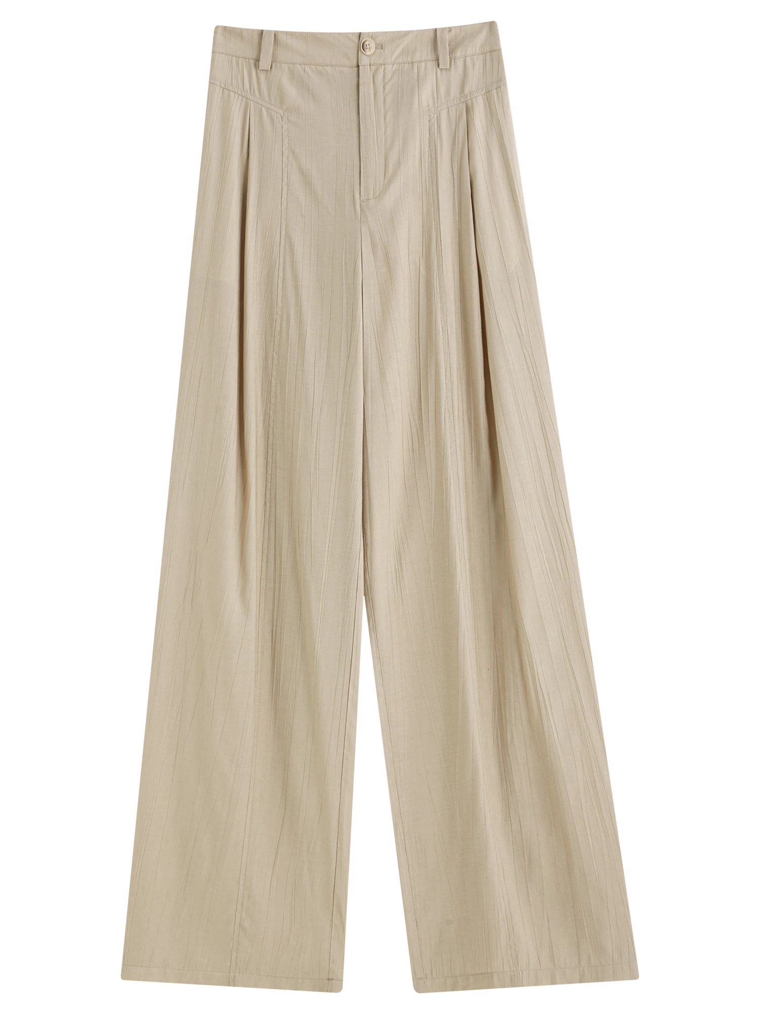 FSLE فضفاض متعدد الاستخدامات ثنى سراويل تقليدية النساء 2025 صيف جديد عالية الخصر ركاب السراويل المستقيمة 25FS12499 #5