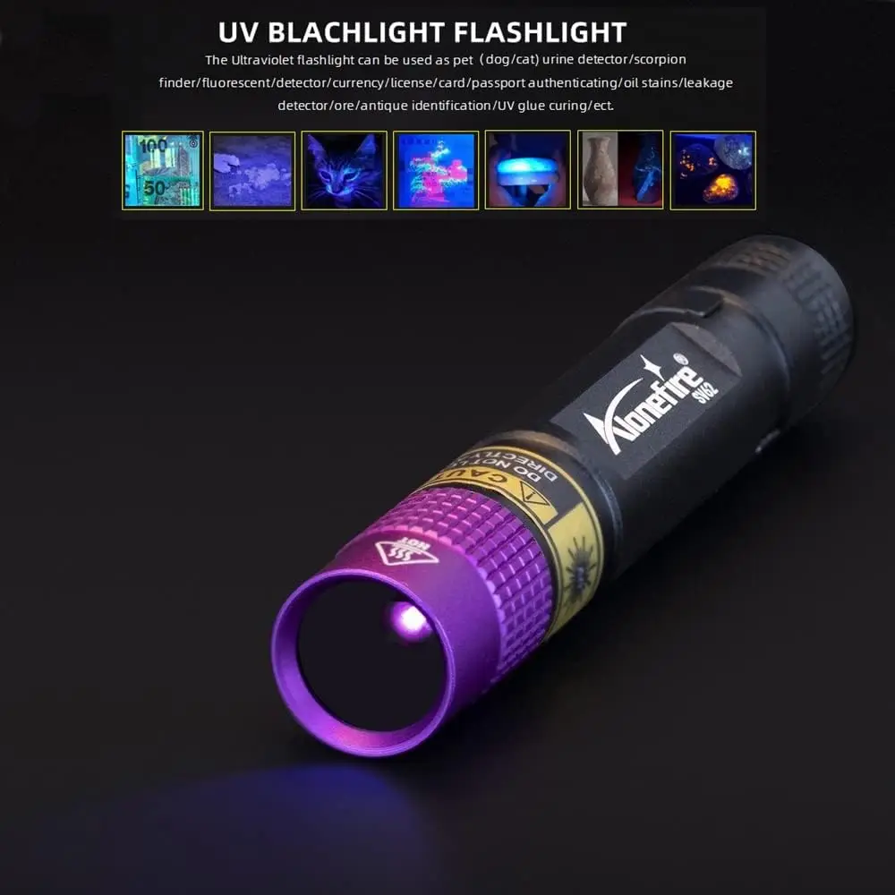 3W LED UV Flashlight 365nm 395nm UV Torch Ultraviolet Money Marker Ore Pet Urine Stain Scorpion Detector Light AAA Black Light - Image 2