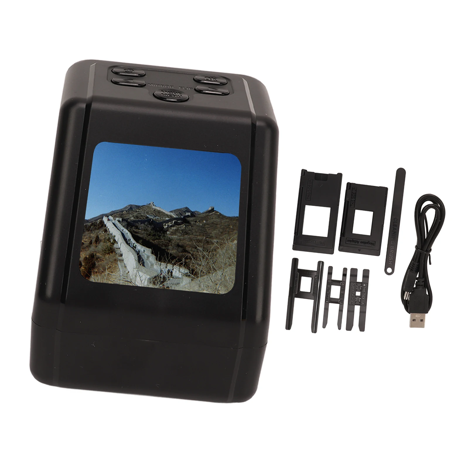 الماسح الضوئي للصور تحرير الماسح الضوئي الرقمي للفيلم المدمج متعدد الأغشية يدعم شاشة 2 بوصة للأسود والأبيض السلبي