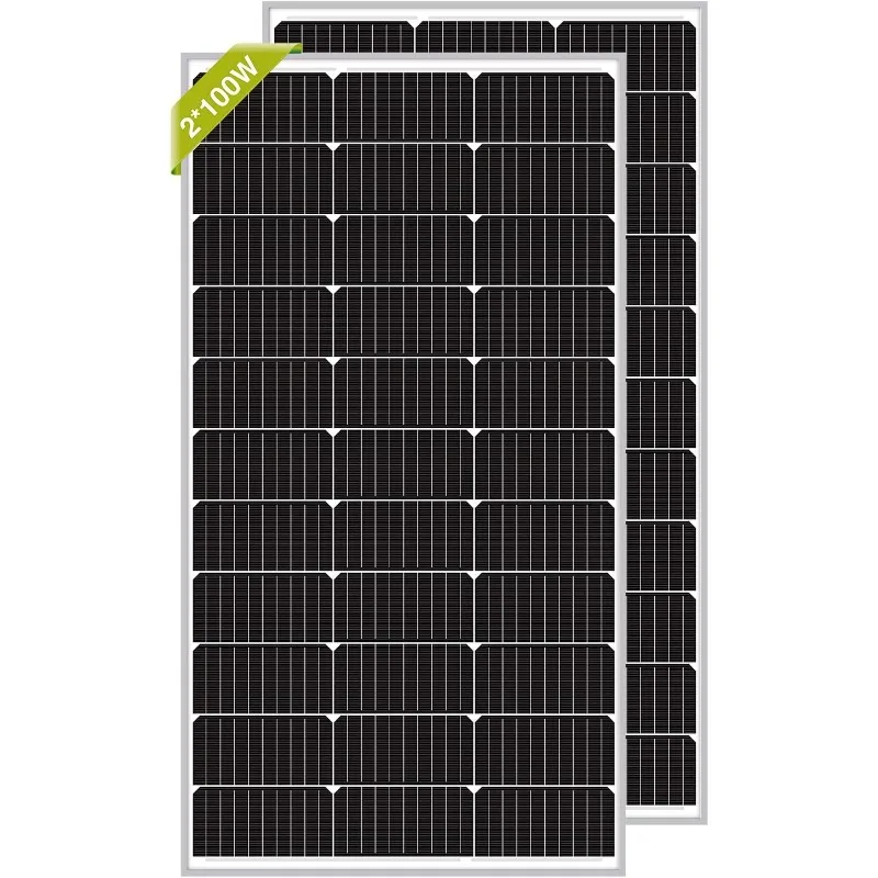 Newpowa 200 Watt 12 Volt Mono Solar Panel, 2 Pieces 9BB 100W 12V Solar Panels High Efficiency Monocrystalline