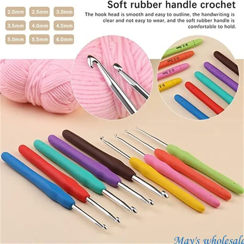 107Pcs Crochet Hooks and Yarns Set Beginner Crochet Kits Include Ergonomic Hooks 448A