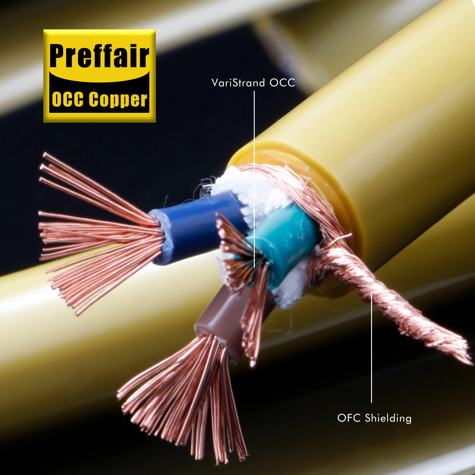 

Preffair OCC Copper 3core Audio Loose Wire 11AWG DIY Schuko Audio AC Power Cable Bulk Cable OFC Shielding