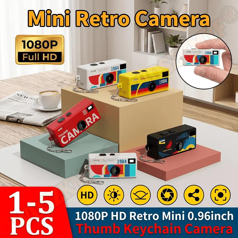 Hot 1080P HD Thumb Keychain Camera 0.96inch Mini Action Camera Retro Support Memory Card Very Small Camcorder Video Recorder