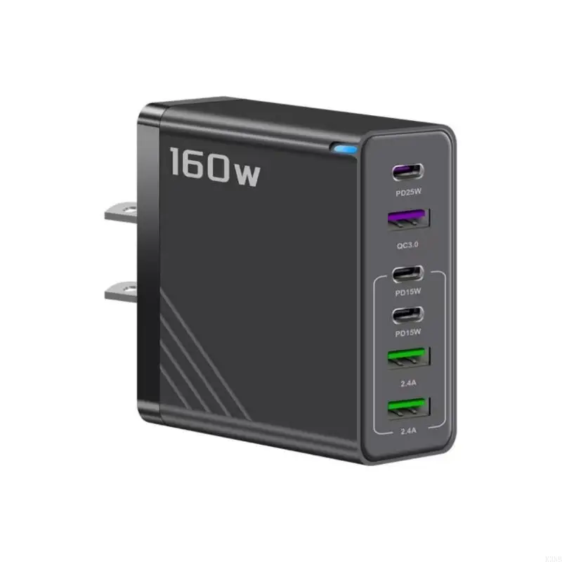 K3NB Portabel 160W Wall Base Multi Port Power Adapter Tablet Block Pengisian