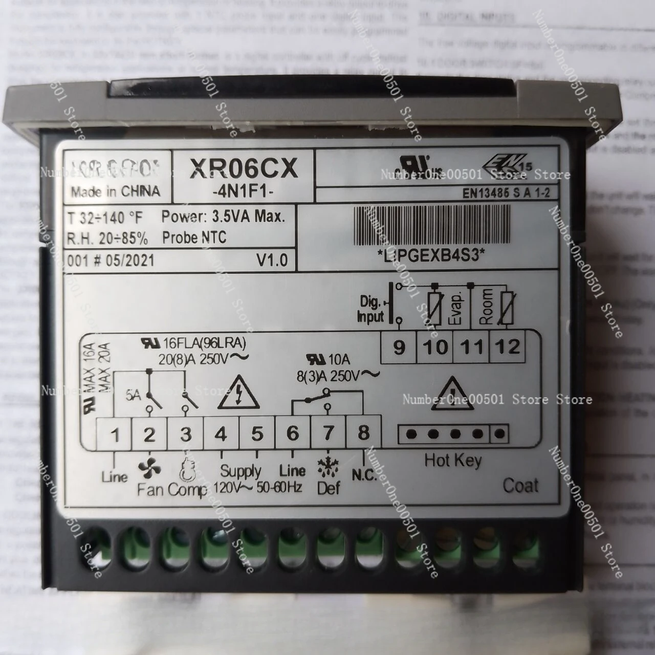 

Temperature controller XR06CX-4N1F1 120V voltage