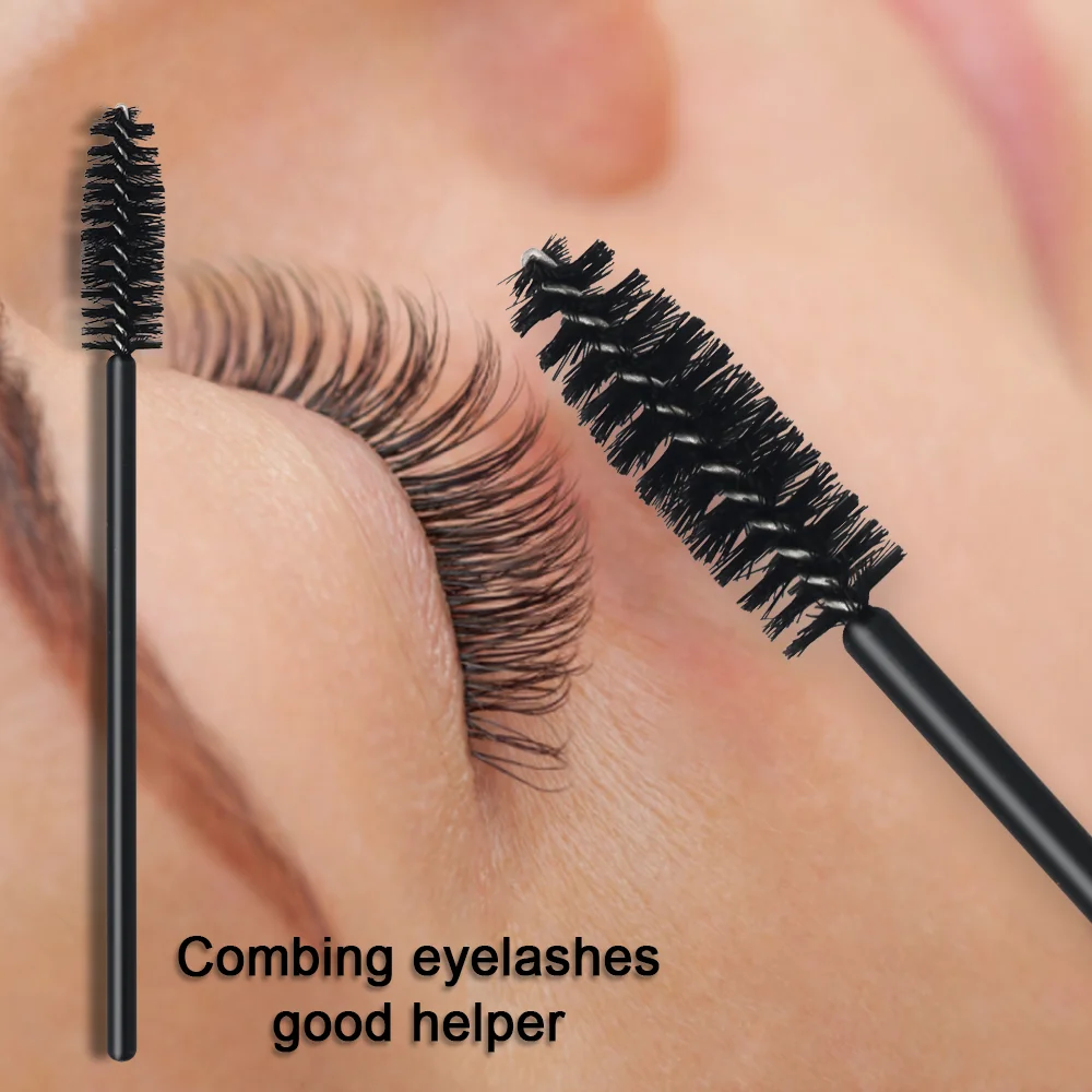 GLAMLASH-cepillo de limpieza de extensión de pestañas desechable, varita de microrímel, aplicador de cejas, 50 piezas