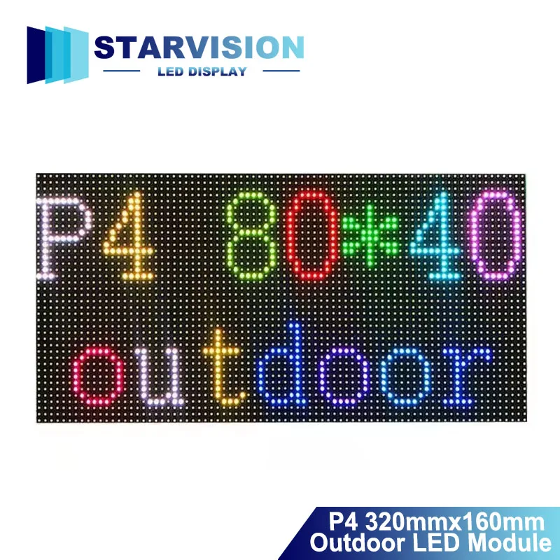 P4 320X160mm Outdoor LED Full Color Matrix Panel 80x40 Pixels Display HUB75 Interface SMD1921 4500CD RGB Module Water Proof