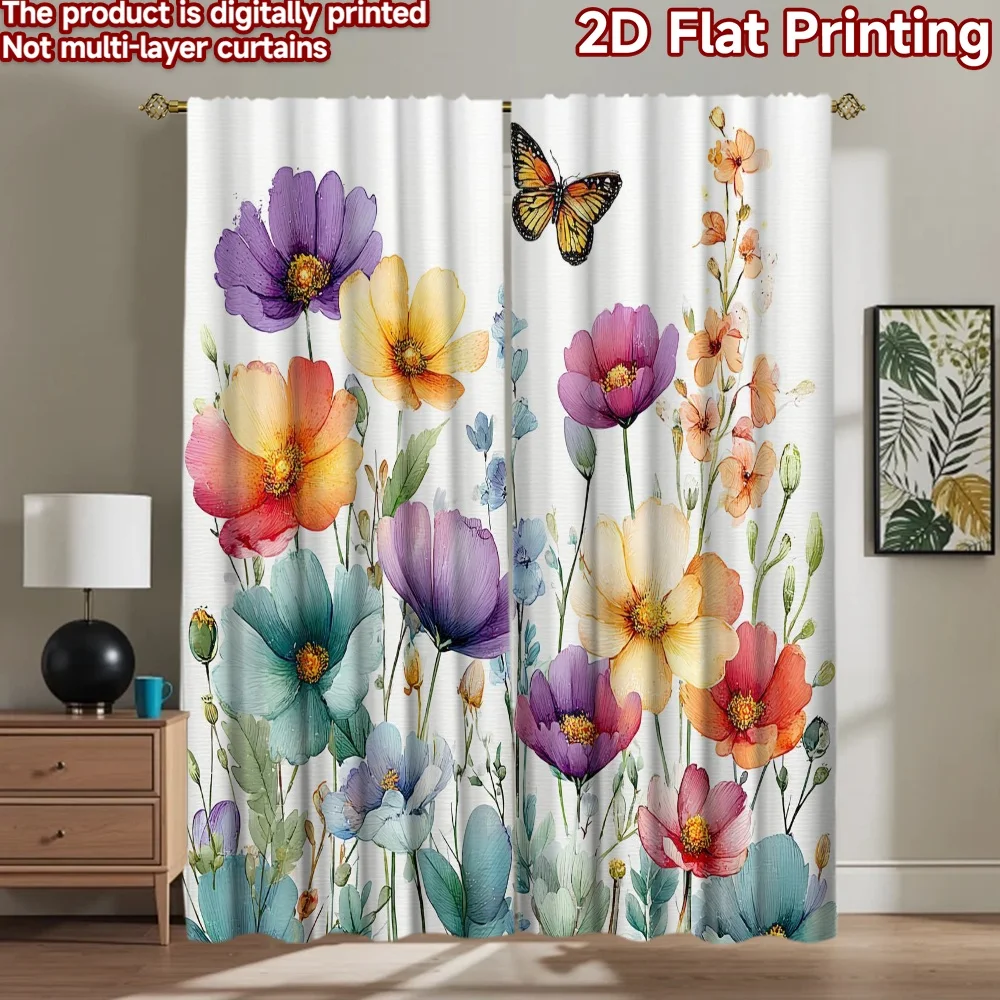 

1pc 2D flat Photography Backdrop Photography Backdrop Butterfly Among Flowers 100% Polyester Party & Holiday Decor Use for
