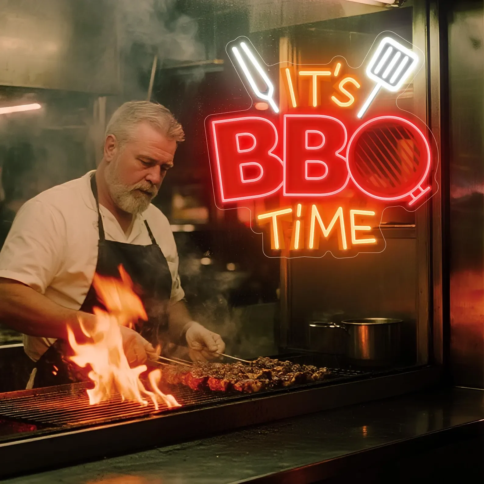 

BBQ Neon Sign, Custom BBQ Logo Artwork Led Neon Sign, Barbecue Neon Sign Custom Restaurant Neon Sign Barbecue Food Decoration