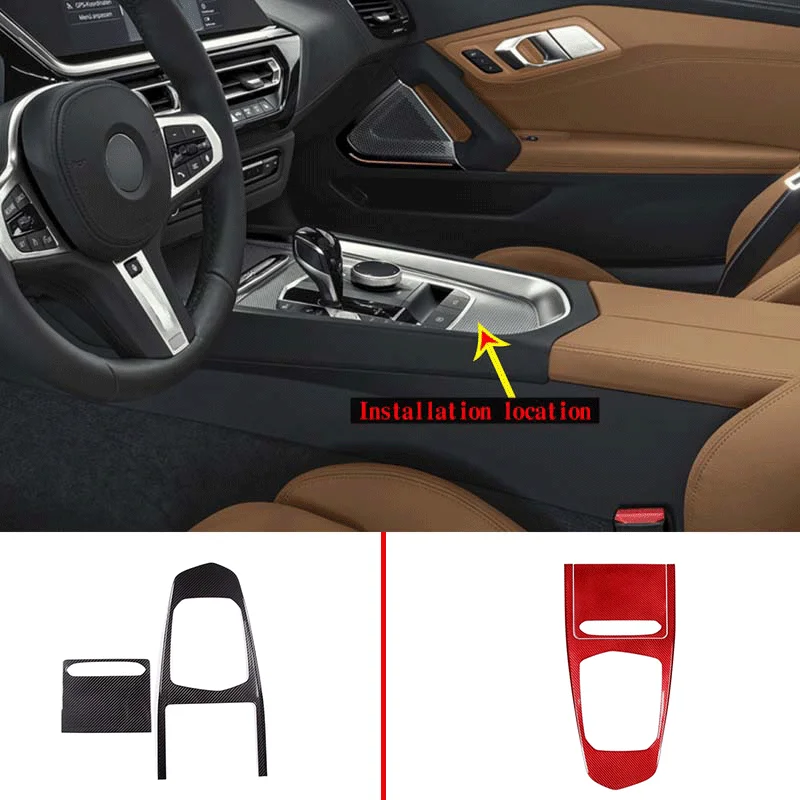 

For 2019-22 BMW Z4 G29 real carbon fiber car styling car center control shift panel decorative frame sticker car interior parts