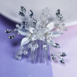 Inci gelin düğün tokalar, gümüş yaprak gelin hairpieces, rhinestone tokalar, bayanlar ve kızlar saç aksesuarları