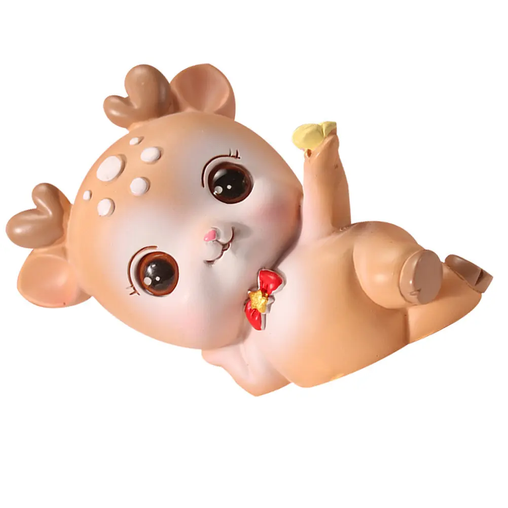 Cartoon Deer Decoration Resin Little Deer Ornament for Home Decor Living Room TV Cabinet Desktop Bookshelf Window Shelf Interior