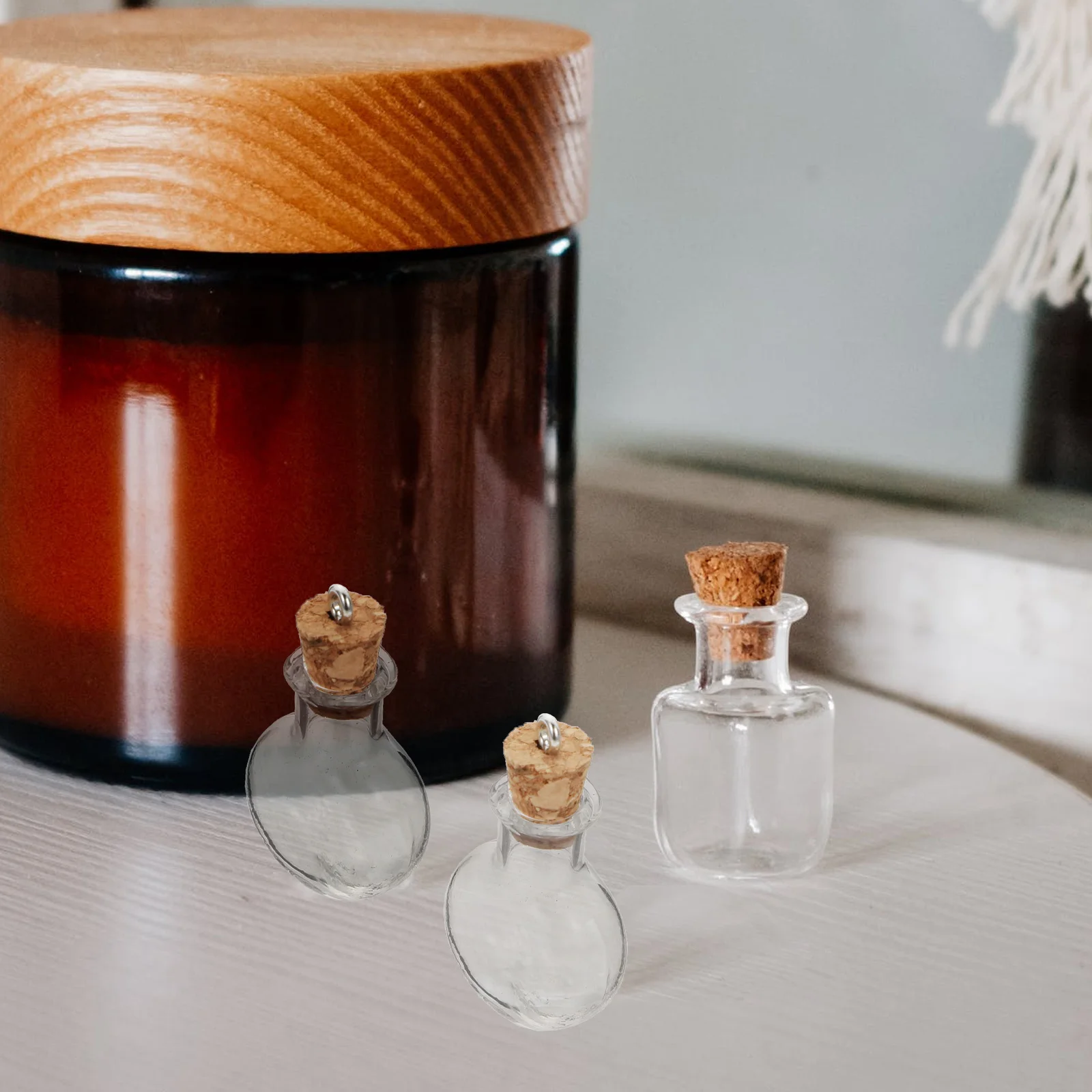 

20Pcs Small Wishing Bottles Glass with Wood Stoppers for DIY Art Crafts Collection Jars Decorative Message Jar Gift Idea