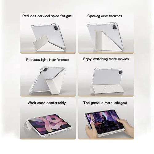 Imagen 2 del producto Funda de cuero para tableta acrílica para iPad A16 Fundas 10. ° 11 10 11 9 generación 8 7 Air 13 2025 M3 M2 4 5 Pro 11' 13 12,9