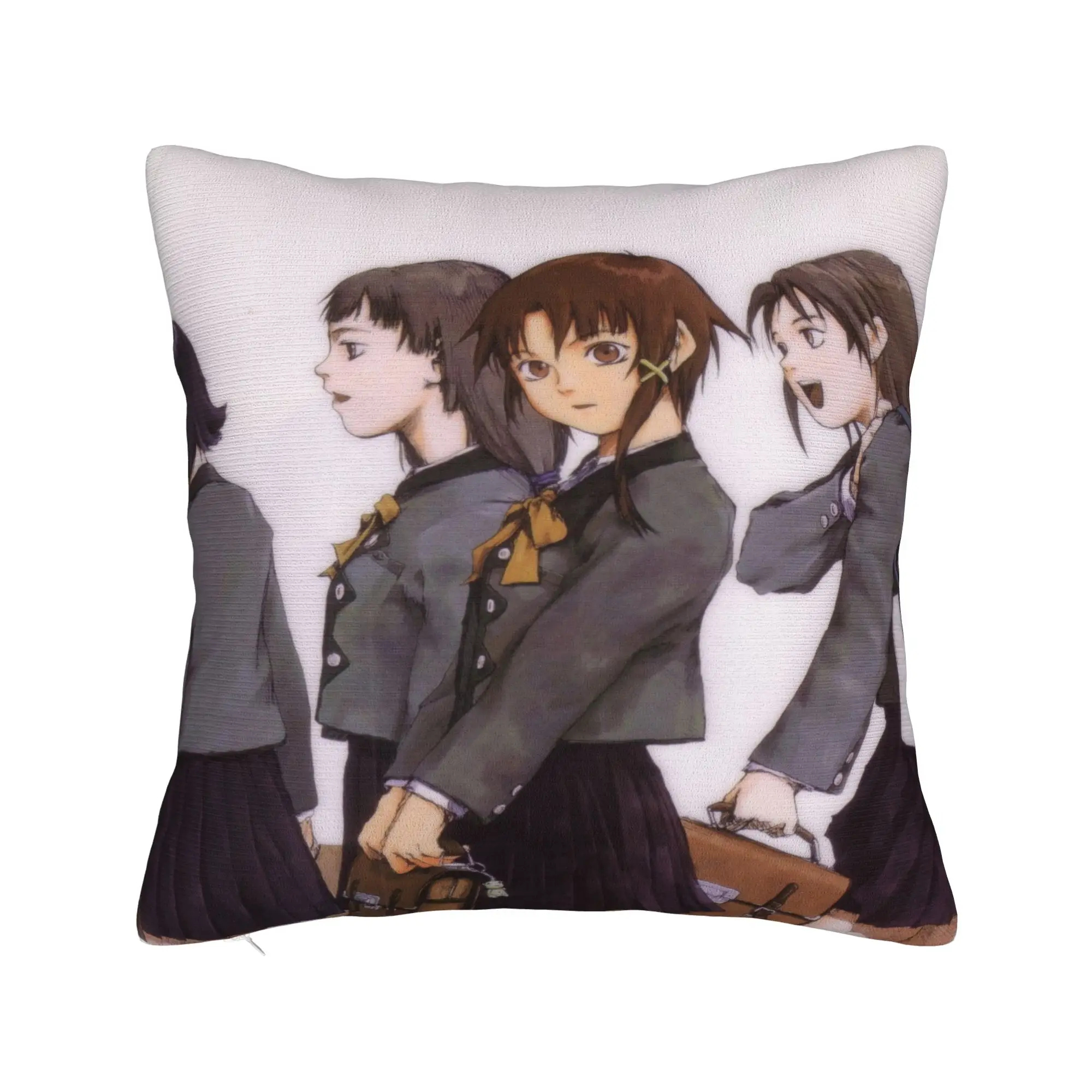 Anime Serial Experiments Lain Pillow Cover  Print Cushion Cover Kawaii Pillow Case For Living Room Bed Chair