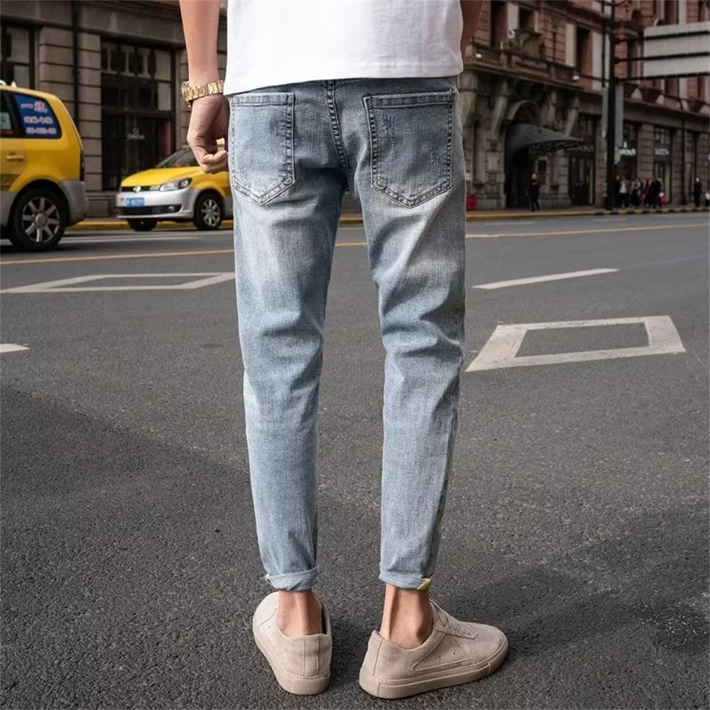 Classic High Quality Men'S Thin Jeans 2022 Spring AutumnNew Elastic Loose Casual Pants Male Slim Fit jeans men Denim Trousers