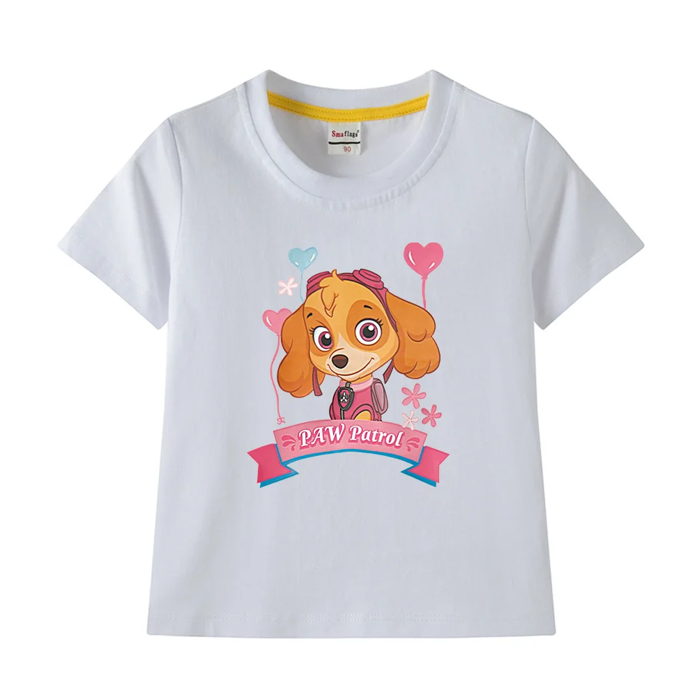 Paw Patrol Cotton T-shirt for Chlidren Girl Clothes Spin Master Shirt Kids Clothing for Boys Tops Anime Printed Fashionable Tees