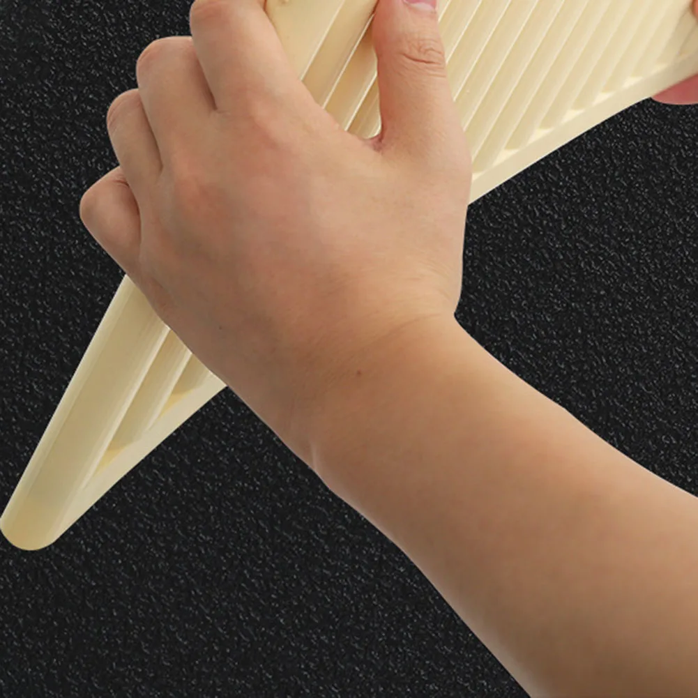 For Children Adults Professionals Pan Flute Rows 18 Pipes Pan Flute Music Lovers Professionals Brown White ABS Resin