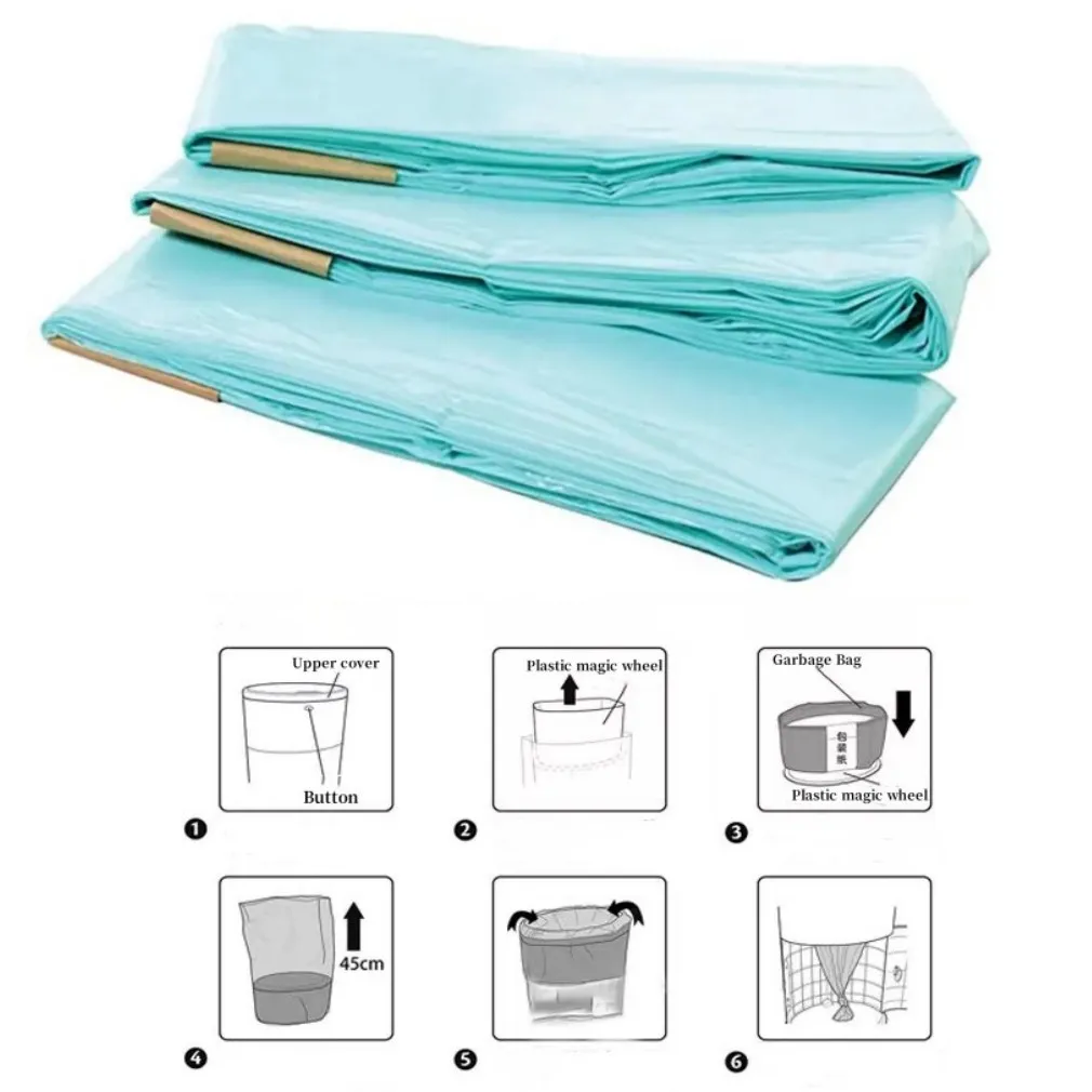 3Pcs Refill Baby Diaper Garbage Bags For 16L Trash Bucket Replacement Liners Garbage Bag for Kitchen Odor-proof Extra Long