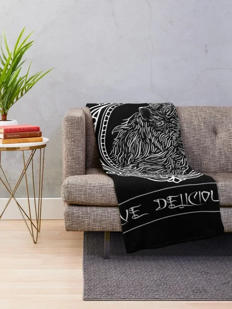 Black Phillip - live deliciously? Throw Blanket Cute Retros for sofa Bed covers Blankets