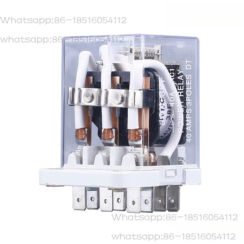 JQX-38F High Power 40A Small Intermediate Relay Dc220V24V12V AC Relay with Base