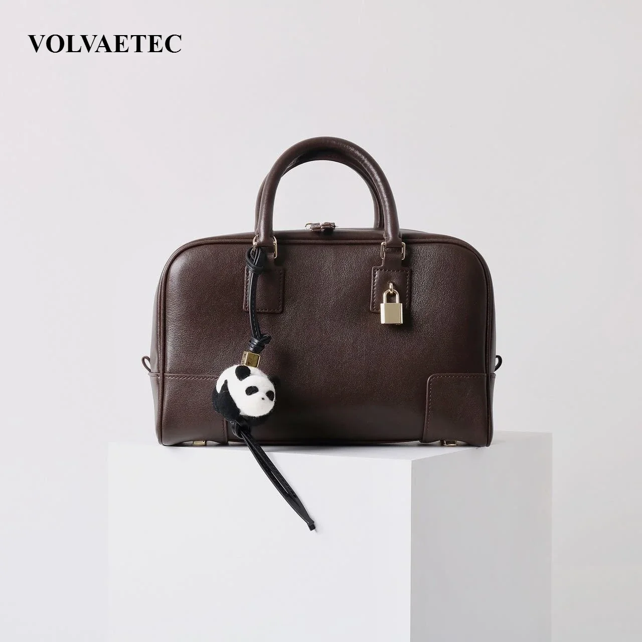 VOLVAETEC High-quality Bowling Bag Boston Handbag Women's Pillow Small Square Shoulder Messenger Bag Commuting Large Capacity