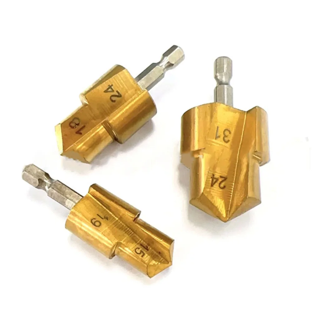 6.35mm Drill Bit Hexagonal Shank Drill Bit Plumber Work 61x6.35x22mm Easy To Disassemble Gold Color Not Easy To Slip