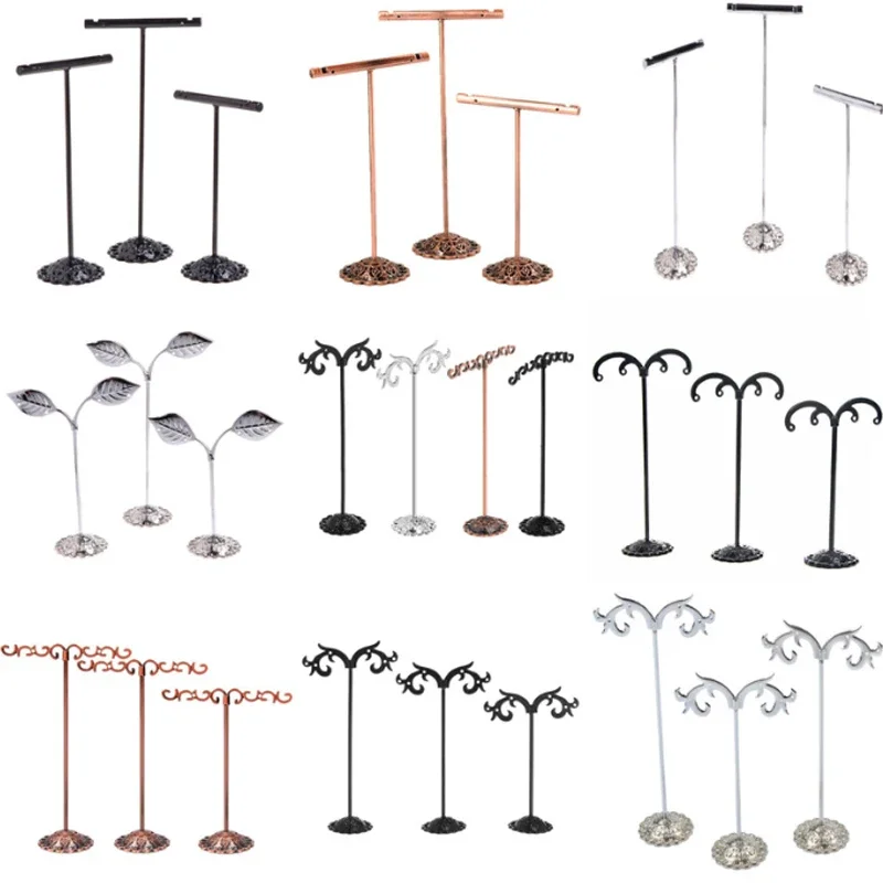3Pcs Jewelry Display Shelf Metal Ring Earring Necklace Bracelet Jewelry Display Storage Stand Room Decor Interior Accessories