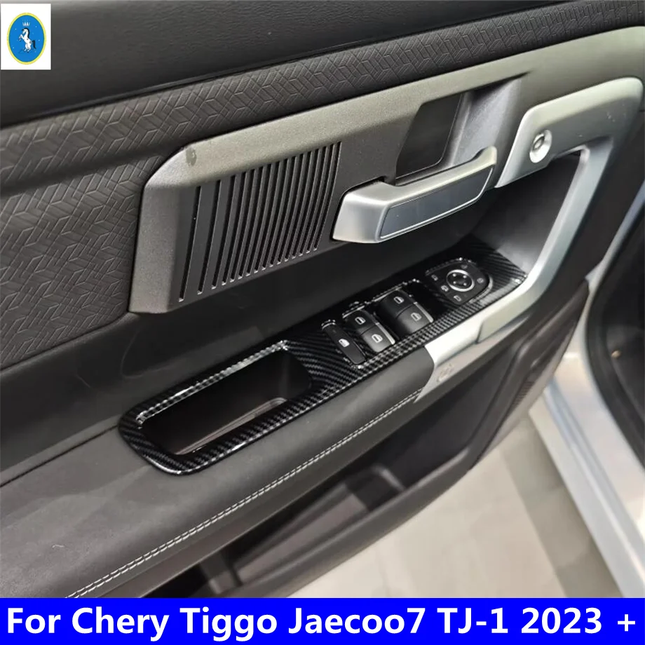 

RHD Carbon Fiber Look Inner Door Armrest Window Lift Button Cover Trim For Chery Tiggo Jaecoo7 TJ-1 2023 - 2025 Car Accessories