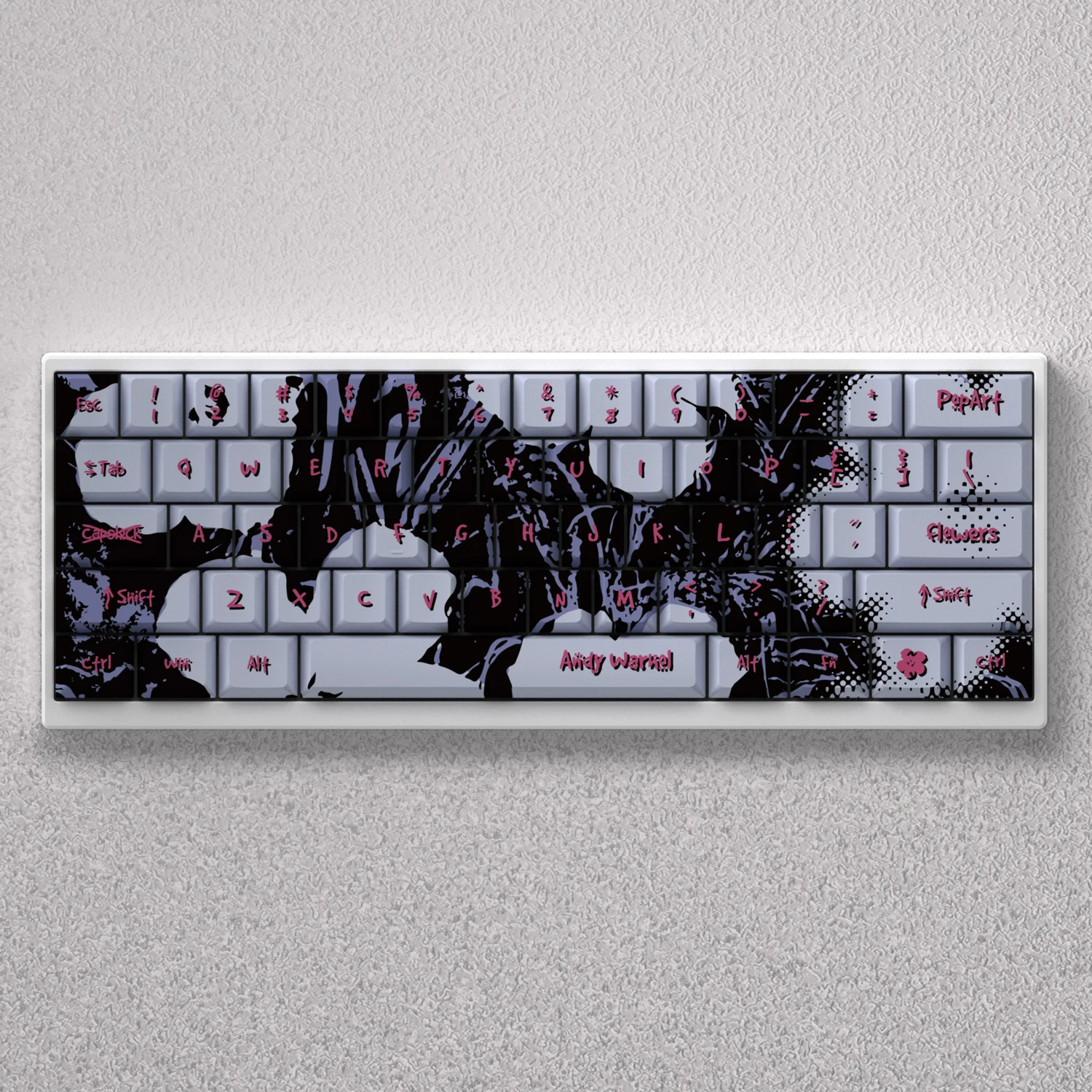 Flowers Keycaps 73 Keys PBT Dye Sublimation Cherry Height Grey Purple Anime for 60% 65% 68% Mechanical Keyboard GK61 AKKO FUN60