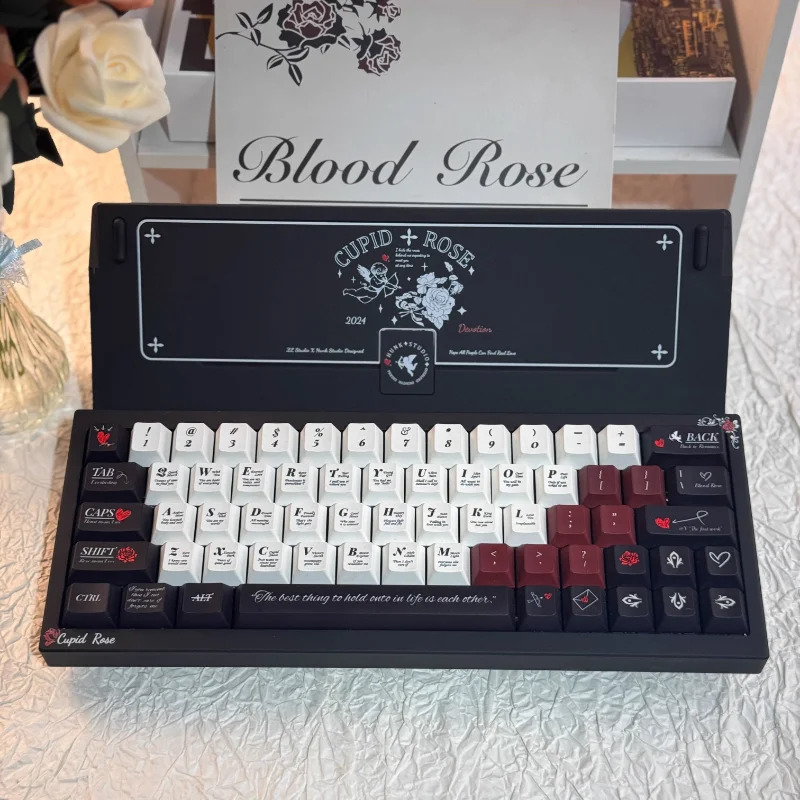 

MiFuny Classical Poetry Theme Keycaps Retro PBT Cherry Profile Keycap Custom Key Caps for Mechanical Keyboard Game Accessories