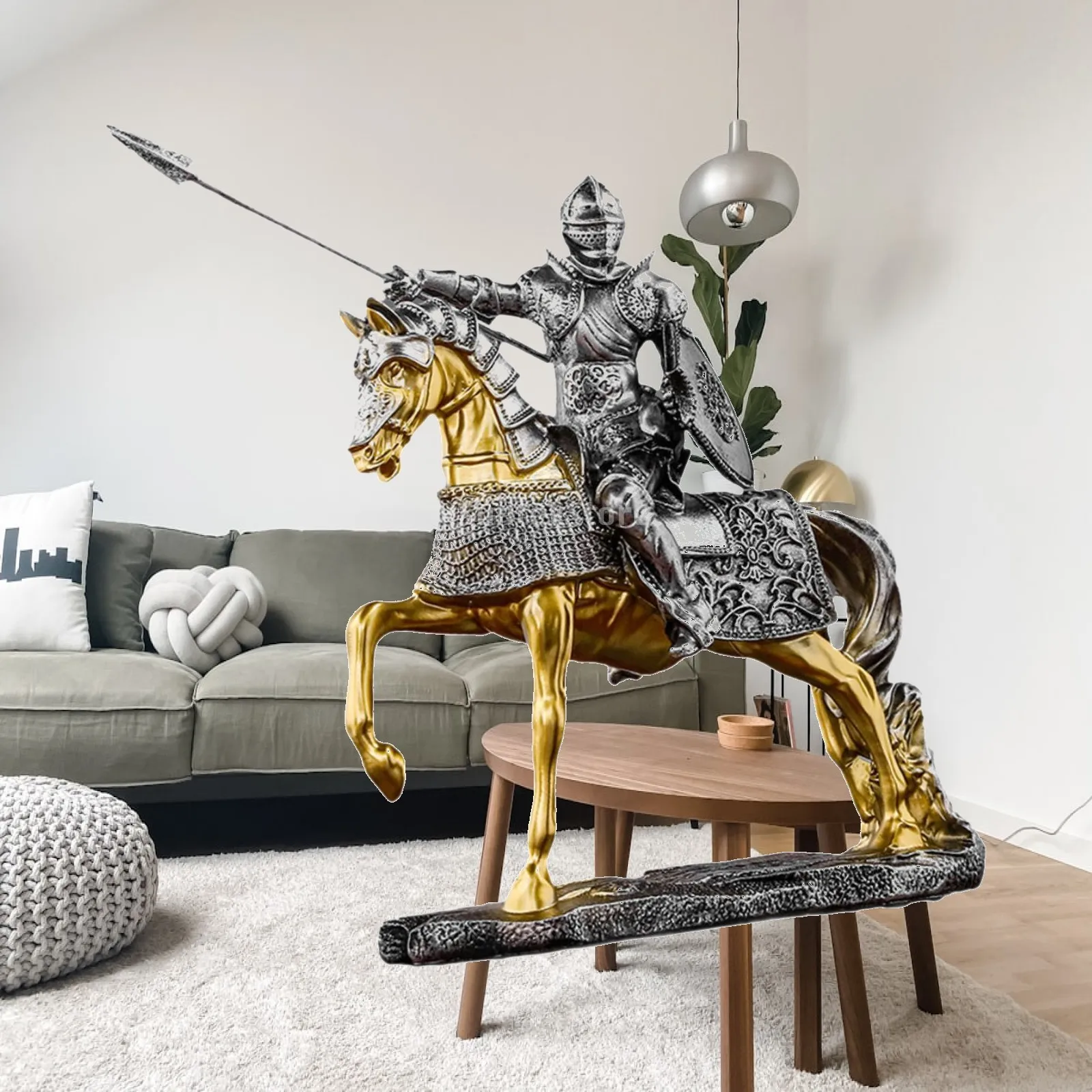 Knight Figurine Home Decoration Tabletop Ornament for Bookshelf Home Office