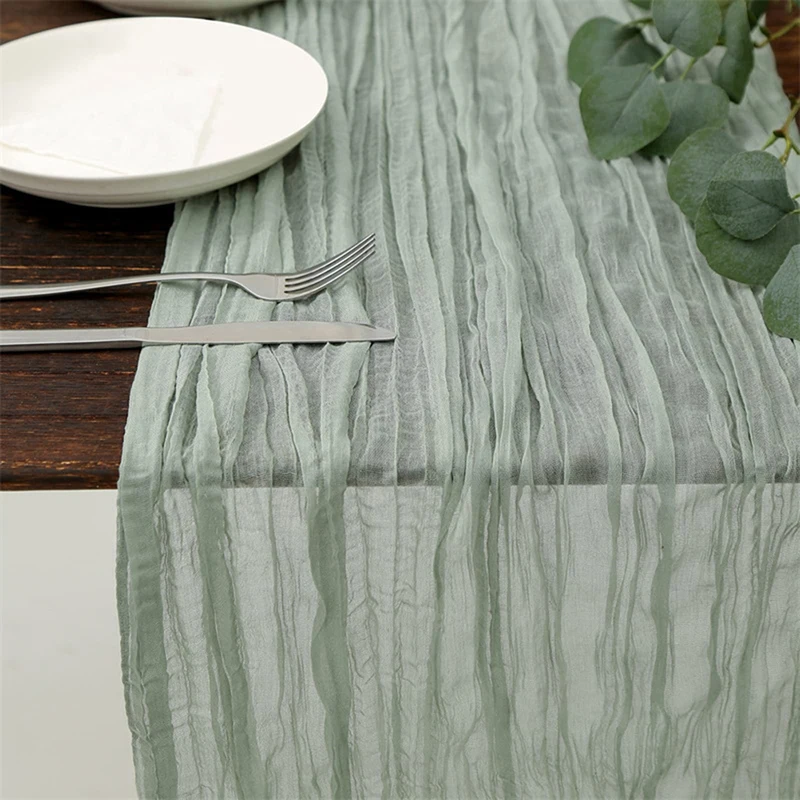 Table Decoration Semi-Sheer Gauze Table Runner Romantic Boho Table Runner for Wedding Birthday Party Bridal Christmas For Home