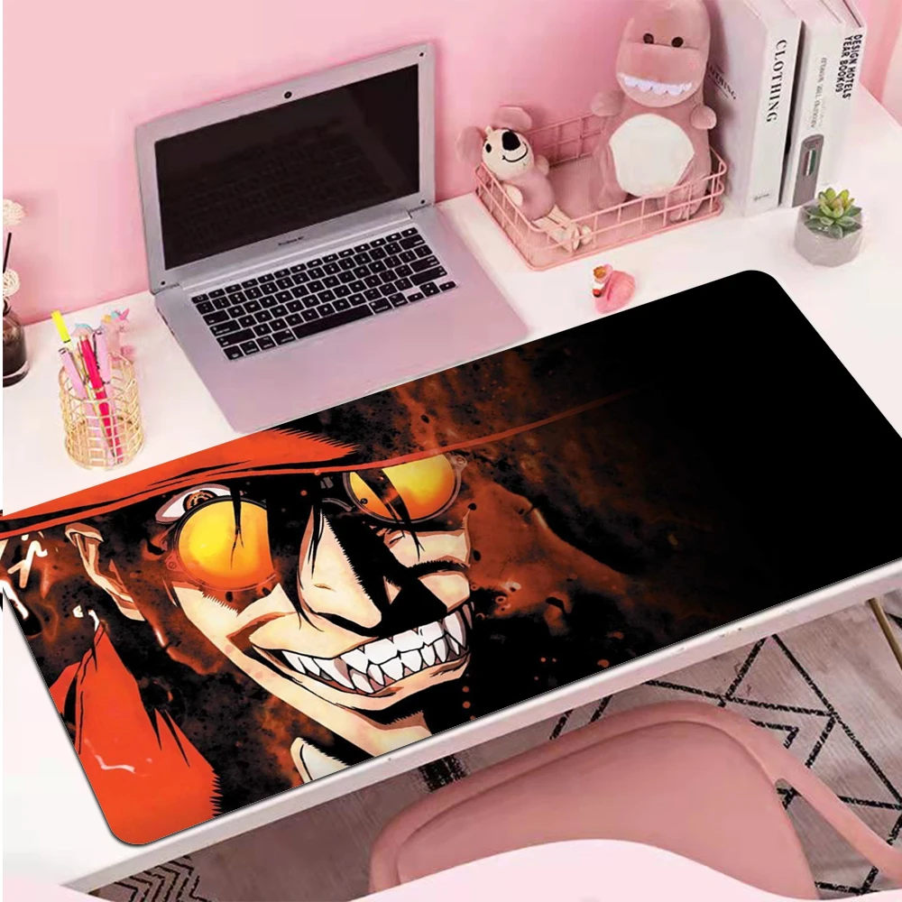 Xxl hellsing alucard grande mousepad kawaii acessórios de jogos antiderrapante mouse pad gamer xl tapete de teclado mausepad tapis de souris