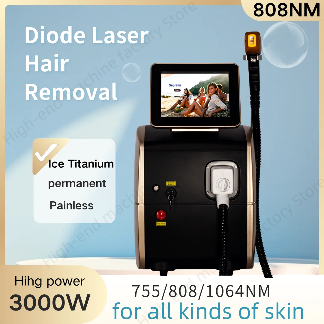 

Alexandrite Diodo Laser Hair Removal Skin Rejuvenation Machine Cooling 3 Wavelength 755/808/1064nm Painless Permanent Epilation