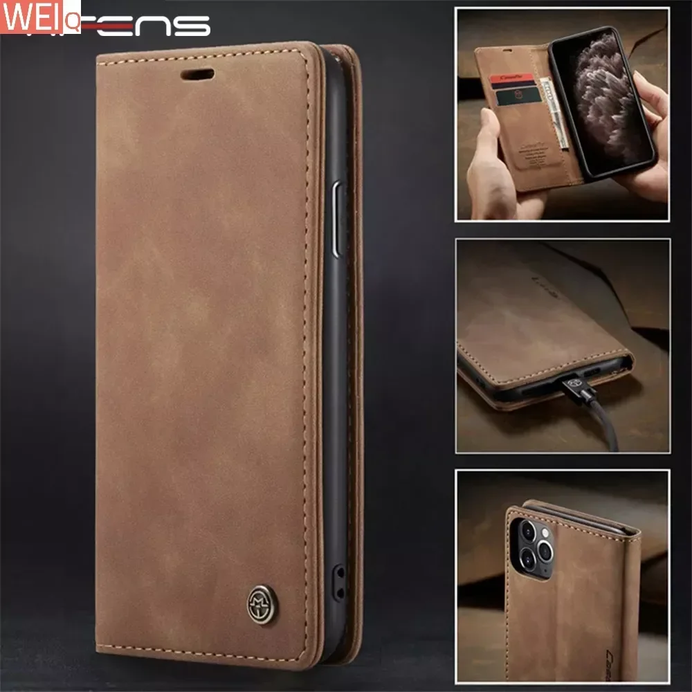 Luxury Magnetic Flip Wallet Case For iPhone 15 14 13 12 Mini 11 Pro XS Max X XR 8 7 6s 6 Plus SE 2020 2022 Leather Cards Cover