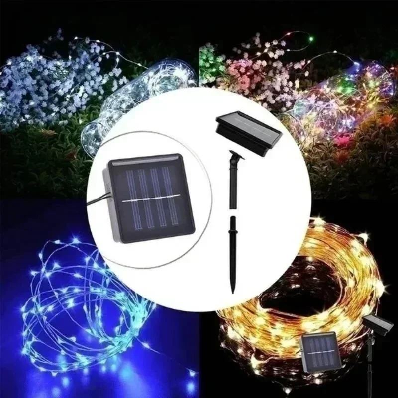 Nice Solar String Lights For Outside Fairy Lamp For Outdoor Waterproof 8Mode Twinkle Light For Patio Tree Christmas Party Weddin