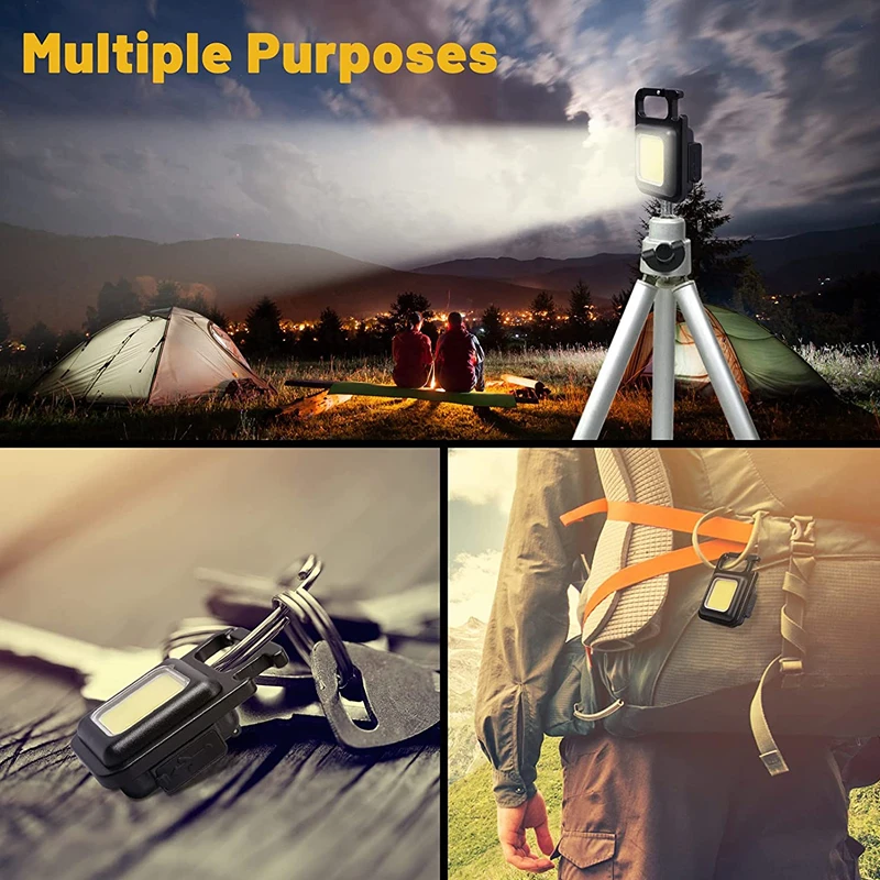 High power usb keychain light pocket led light rechargeable led flashlight For Outdoor Camping Fishing Small Light Corkscrew