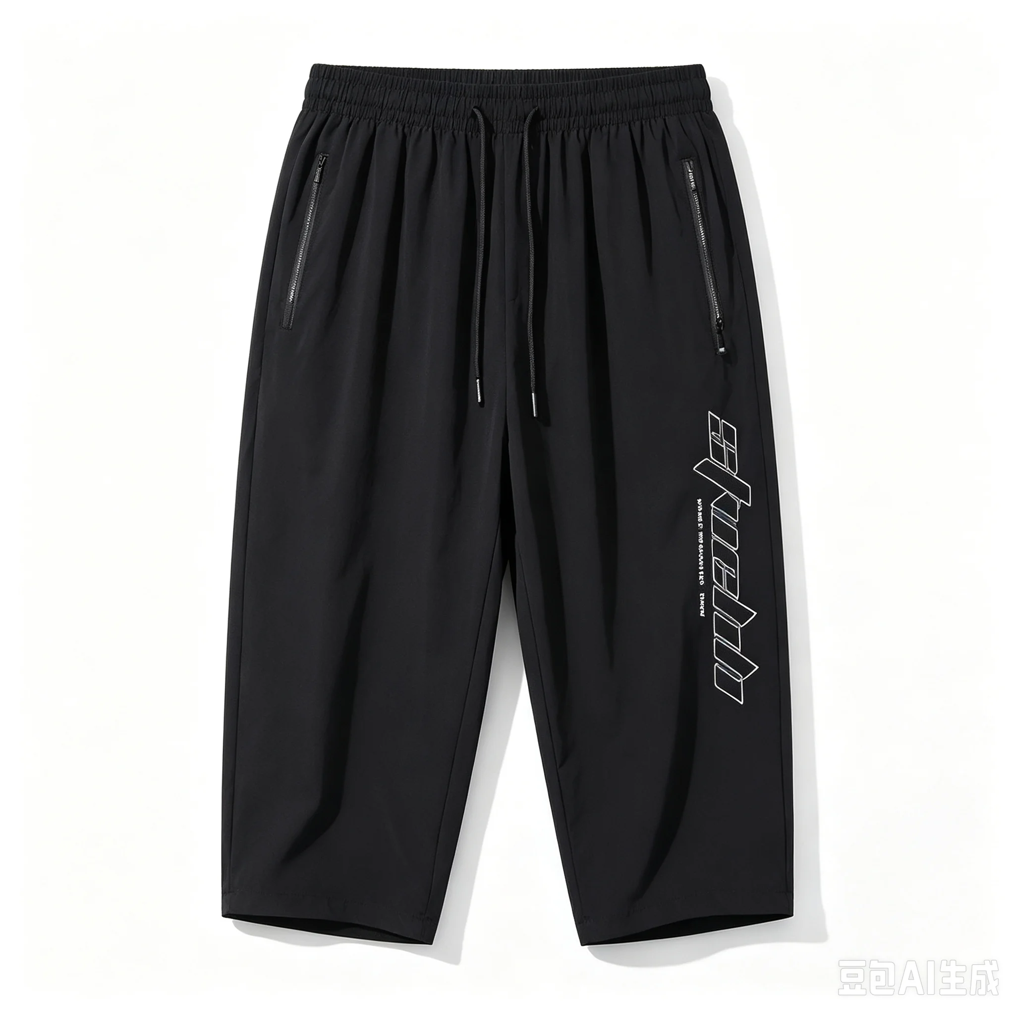 Men's loose quick drying thin five quarter casual shorts, summer vertical striped versatile trendy big slit pants
