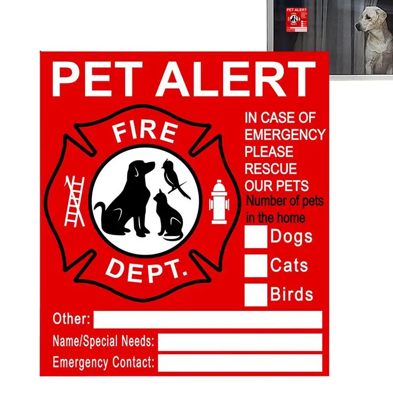 Pet inside PET sticker static hanging window sticker emergency pet rescue sign Pet Inside Decal In Case Of Emergencies Danger