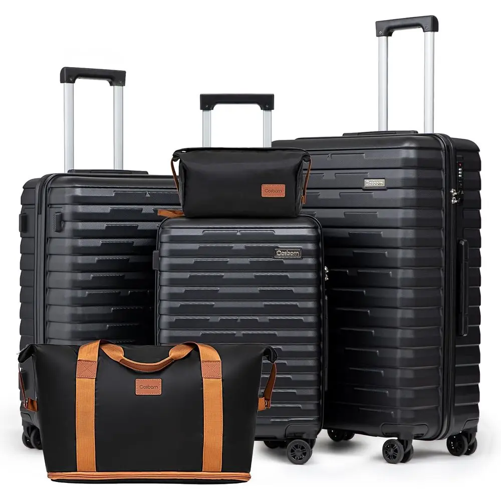 

5-Piece Hard Case Luggage Set with Spinner Wheels for Durable Travel