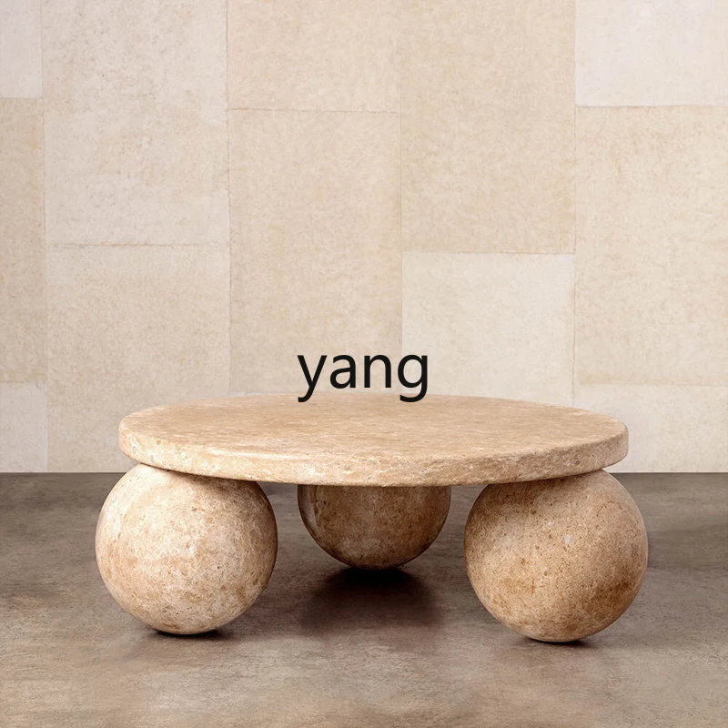 LMM personalized round minimalist light luxury marble coffee table art coffee table