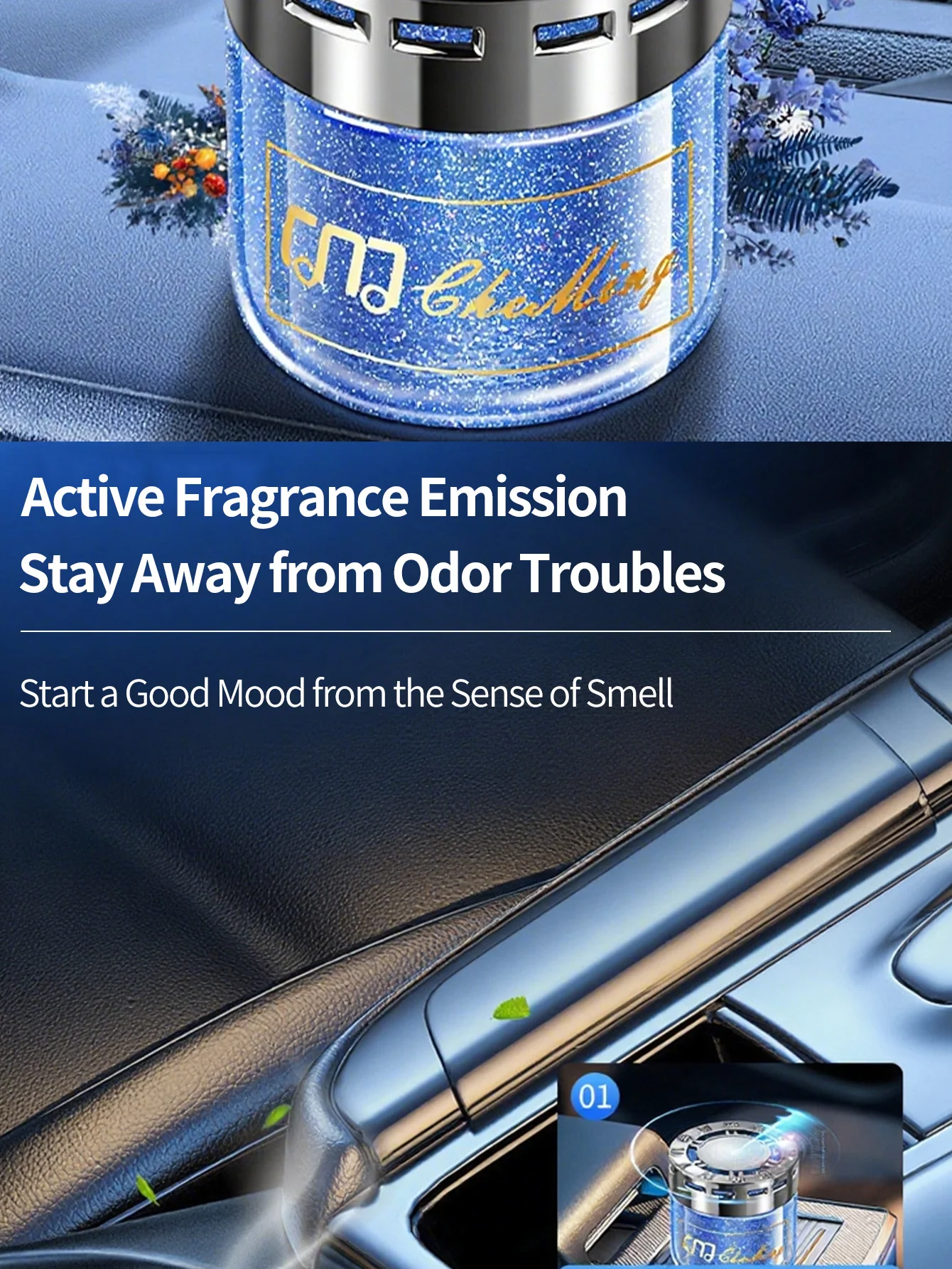 1 Stück im Auto montiertes Sternenhimmel-Treibsand-Aromatherapie-Festparfüm, langanhaltender Premium-Duft für Autos, neuer Stil für Männer und – Detail 3