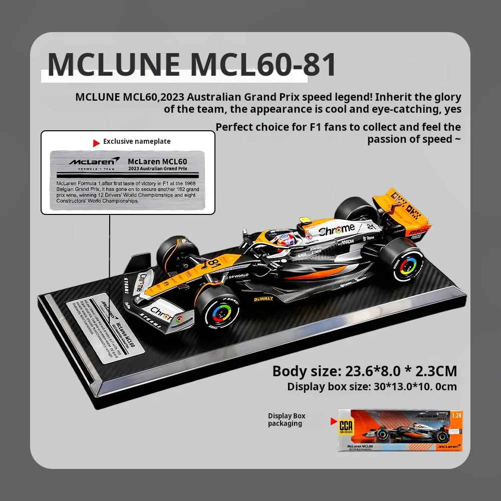 

Limited editio High quality 1:24 Simulation McLaren F1 alloy car with sound and light model boys' toy gift Collectibles