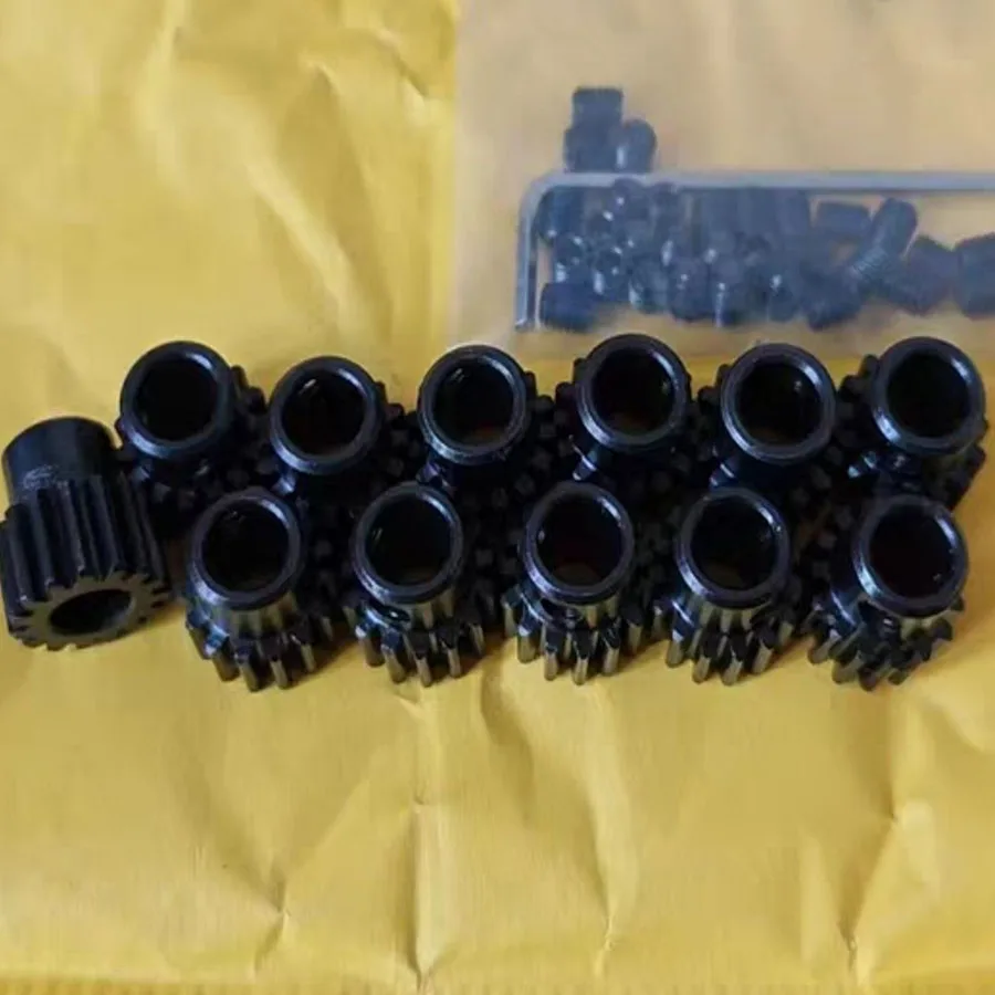 

1 Module 45# Steel Spur Gear, 15-35T Metal Pinion Gear Step Bore 4-15mm Convex Motor Transmission Gear